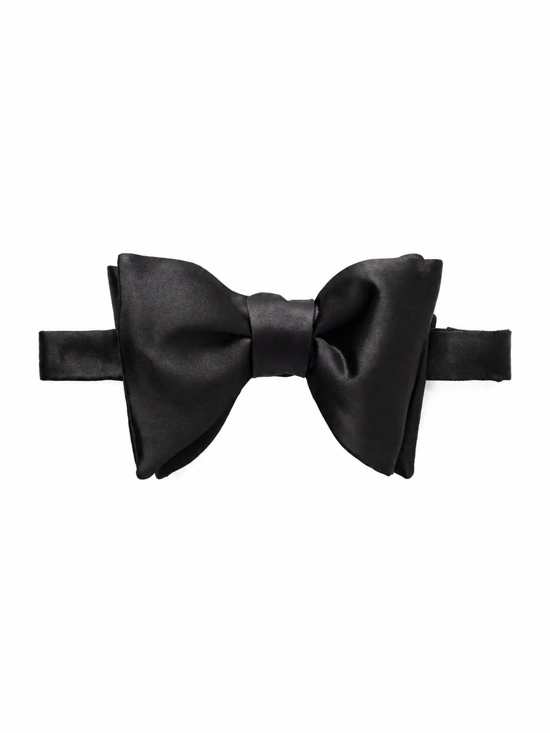 Butterfly Self-Tie Bow — 8.5cm — Black Satin Silk