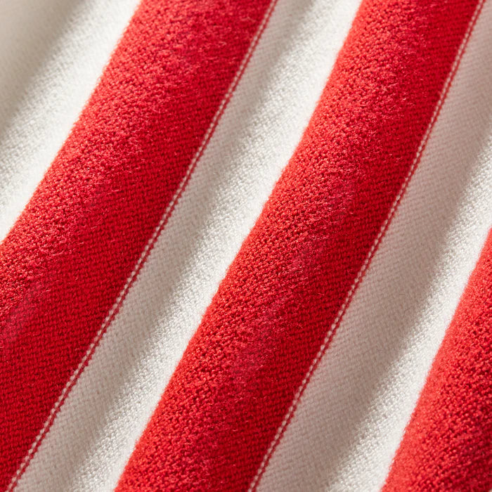 Del Toro VINTAGE STRIPE POLO CARDIGAN - VINTAGE WHITE / RED STRIPE