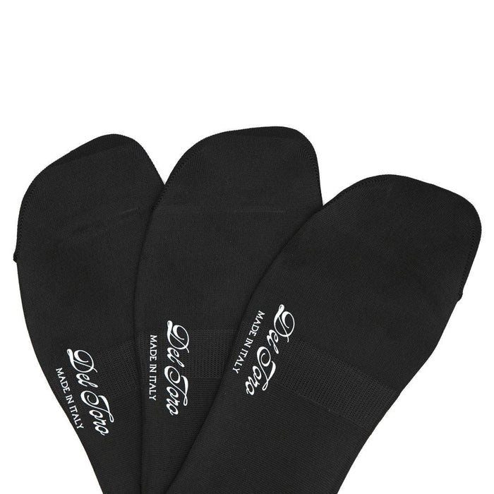 Del Toro Set of 3 Athletic No Show Loafer Socks - Black