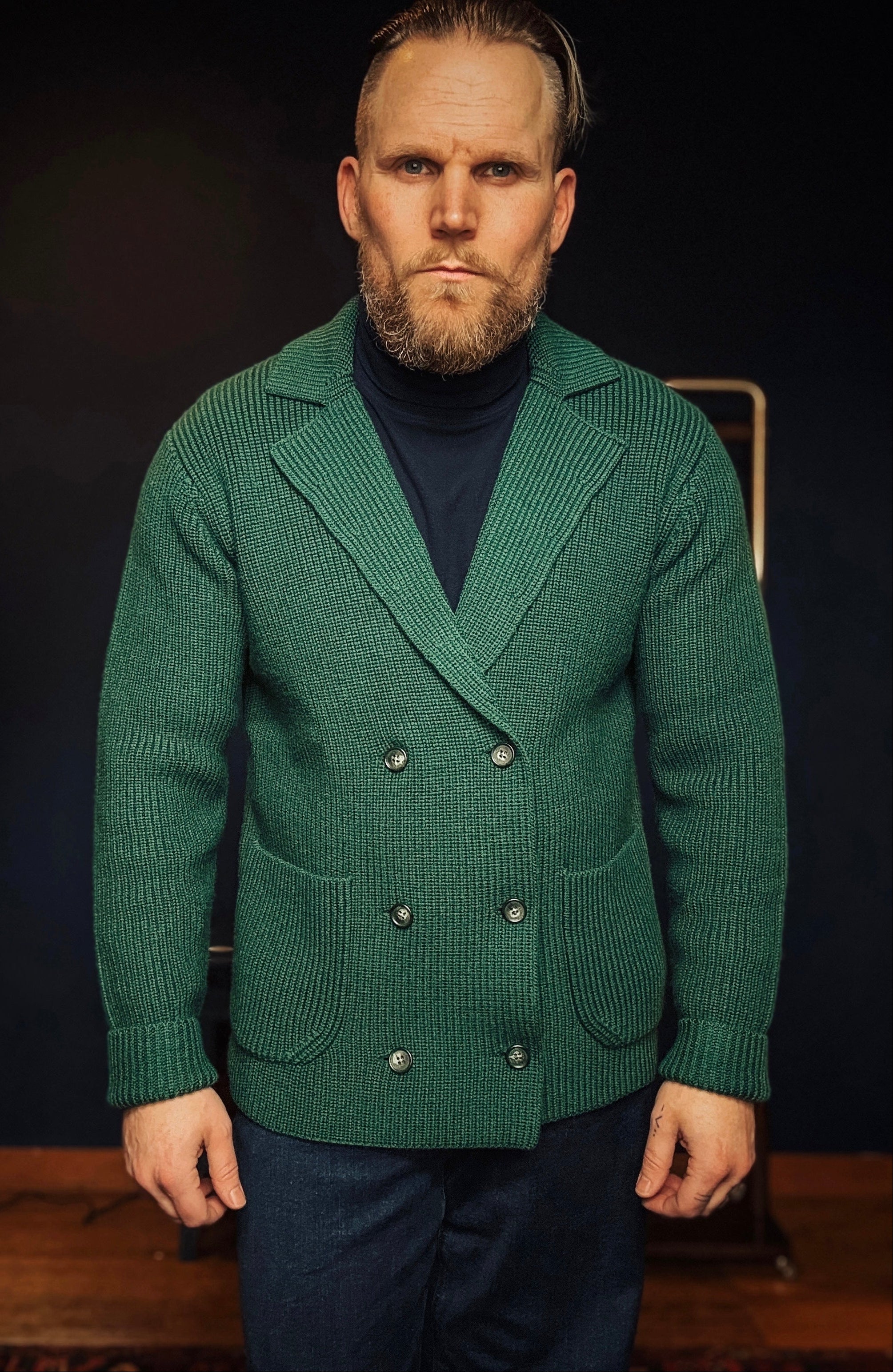 Double-Breasted Knit Jacket