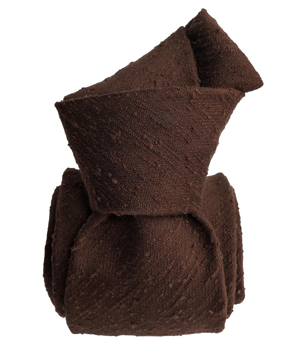 THE SHANTUNG SILK TIE - CHOCOLATE BROWN