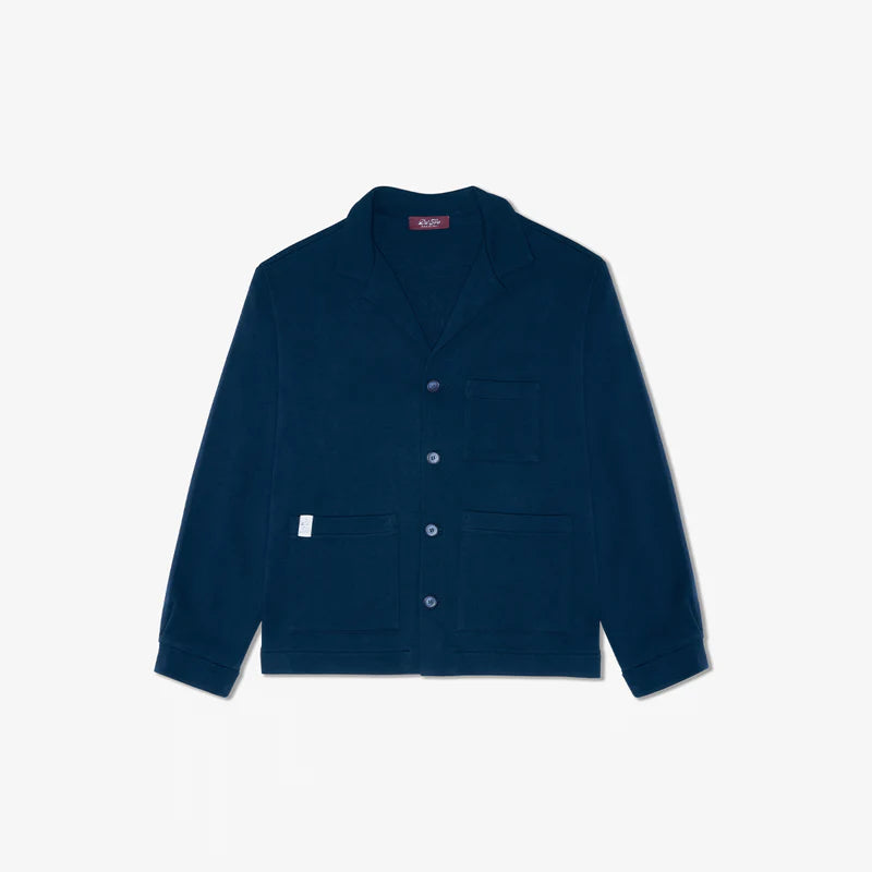 Del Toro Jersey Knit Loafer Jacket - Navy